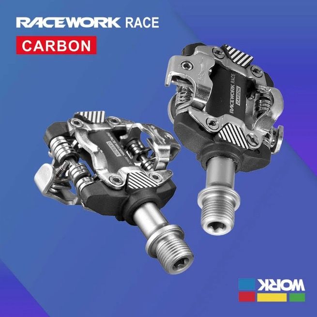 RACEWORK MTB Zelfsluitende SPD Pedalen Duurzaam Chroomstaal Lichtgewicht Comfortabel Fietsaccessoires