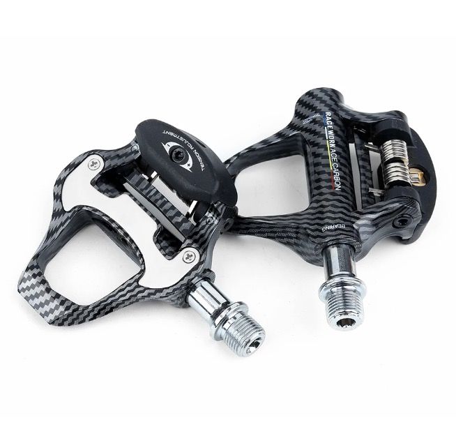 RACEWORK Racefietspedaal Ultralicht Carbonvezel Zelfsluitend SPD Keo Compatibel Ideaal voor Fietsliefhebbers