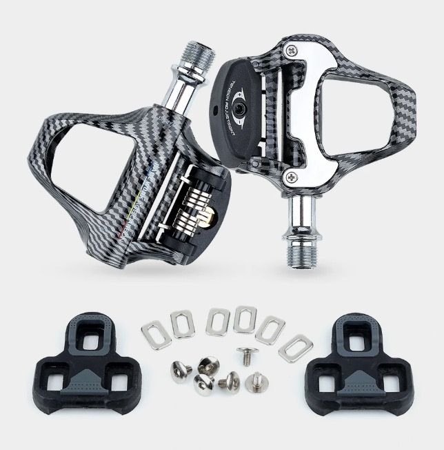 RACEWORK Racefietspedaal Ultralicht Carbonvezel Zelfsluitend SPD Keo Compatibel Ideaal voor Fietsliefhebbers