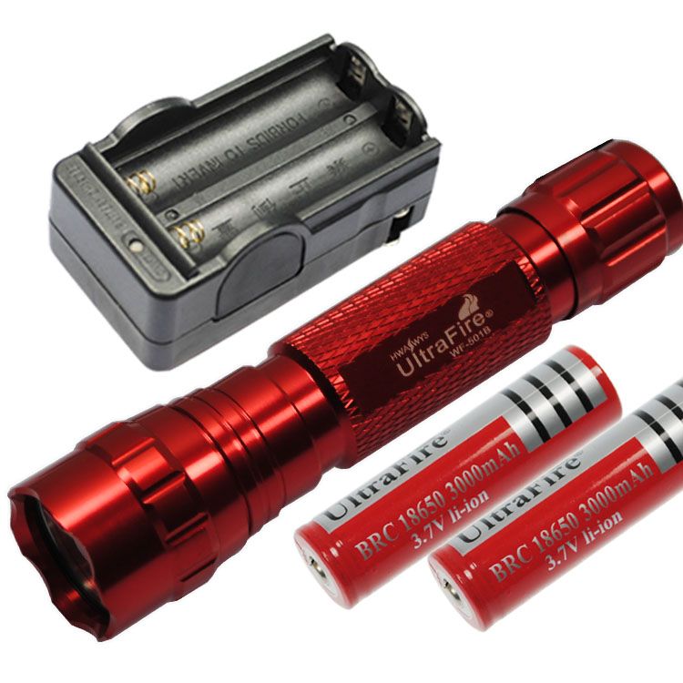 Meerkleurige UltraFire 501B LED-zaklamp 1300 lumen 5 modi oplaadbaar outdoor tactische lamp kampeeruitrusting