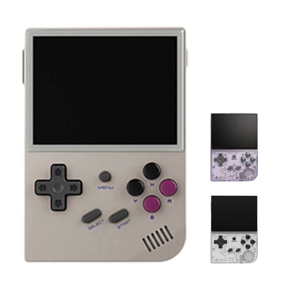 ANBERNIC RG35XX Retro handheld gameconsole met levendig IPS-scherm en PSP-ondersteuning voor nostalgische gameplay in grijs