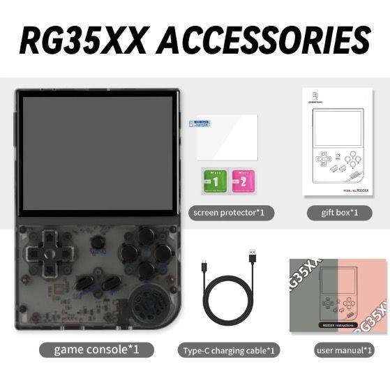 ANBERNIC RG35XX Retro handheld gameconsole met levendig IPS-scherm en PSP-ondersteuning voor nostalgische gameplay in grijs