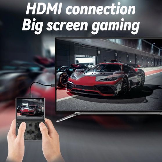 ANBERNIC RG35XX Retro handheld gameconsole met levendig IPS-scherm en PSP-ondersteuning voor nostalgische gameplay in grijs