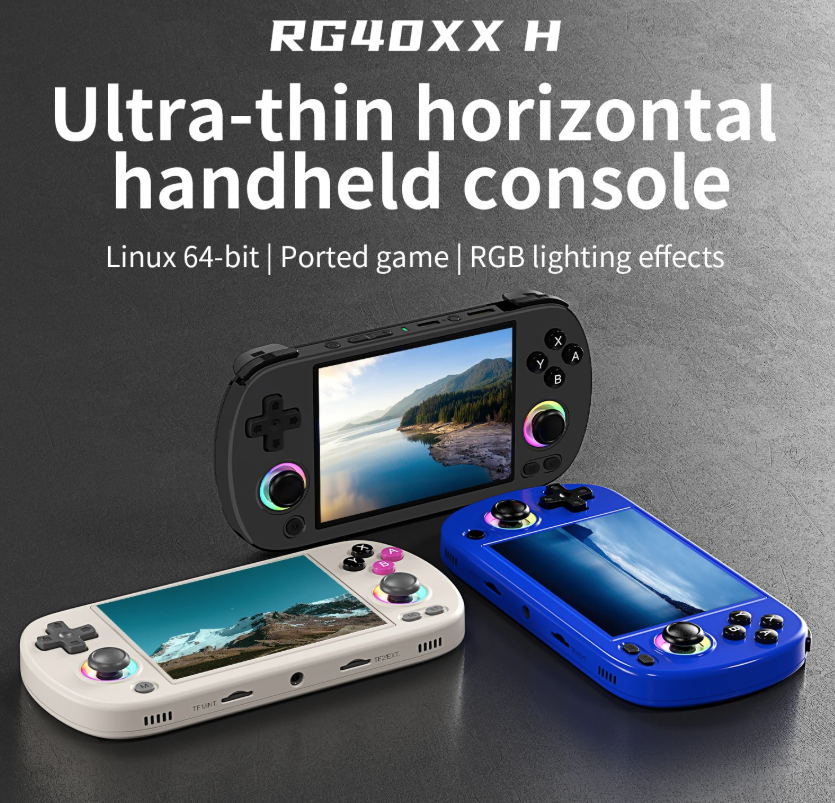 ANBERNIC RG40XX H Draagbare spelconsole Linux 64-bit systeem 4.0 inch IPS 3200mAh Retro videogameconsole