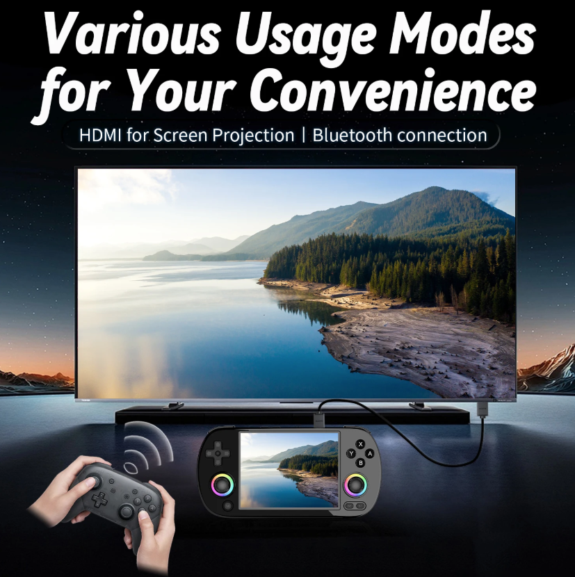 ANBERNIC RG40XX H Draagbare spelconsole Linux 64-bit systeem 4.0 inch IPS 3200mAh Retro videogameconsole