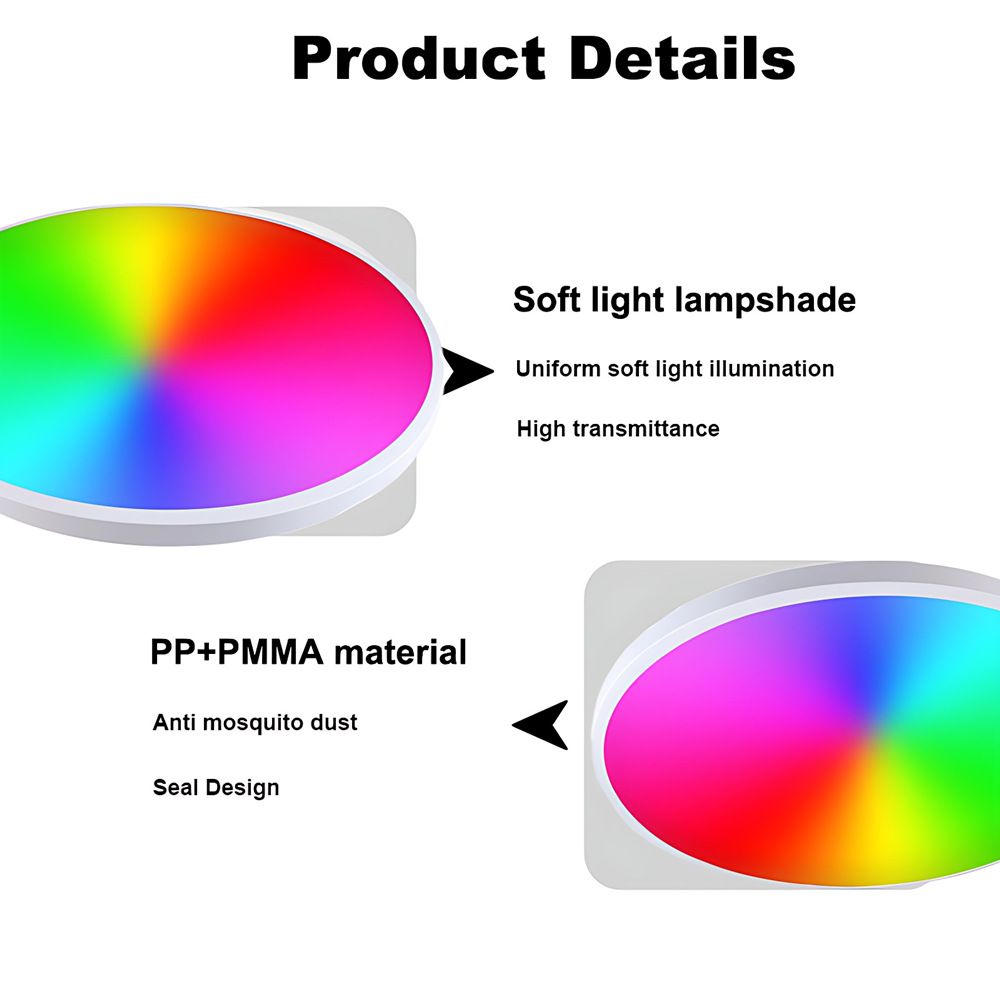 Tuya Zigbee Smart Plafondlamp 24W RGBCW Dynamische Verlichting voor Thuis Alexa Compatibel Energiezuinig