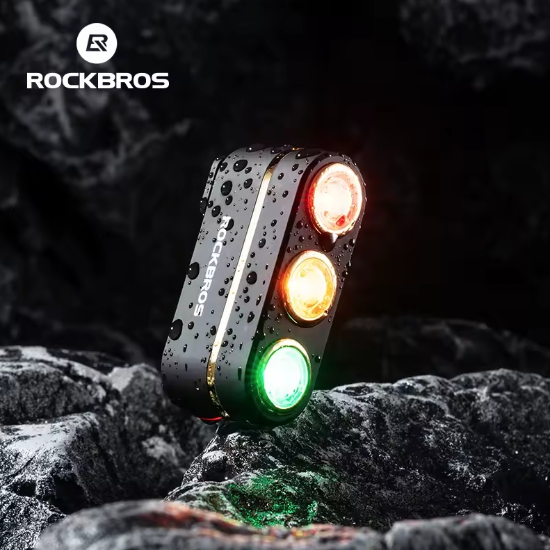 ROCKBROS Slimme Fiets Achterlicht IP64 Waterdicht Waarschuwingsachterlichten Type-C Opladen Remdetectie Achterlicht Nachtfietslamp Fietsaccessoires