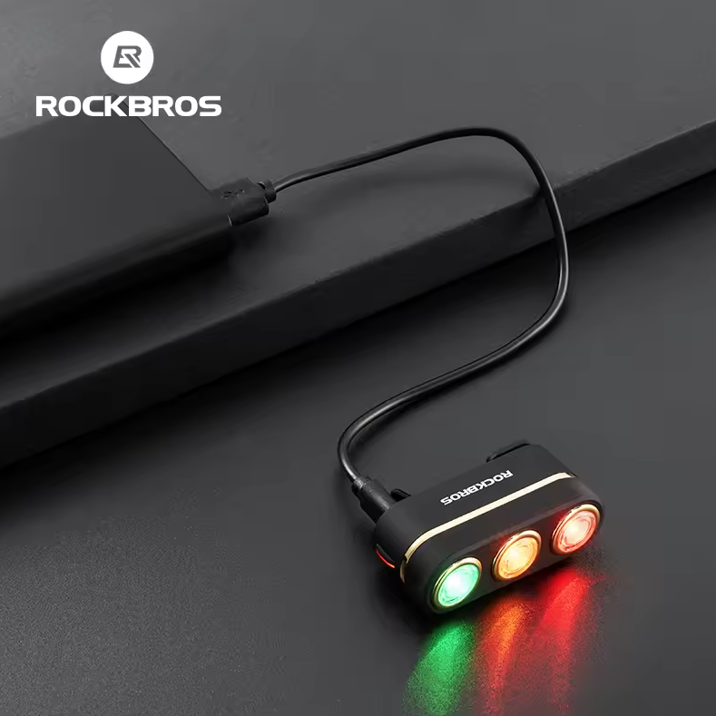 ROCKBROS Slimme Fiets Achterlicht IP64 Waterdicht Waarschuwingsachterlichten Type-C Opladen Remdetectie Achterlicht Nachtfietslamp Fietsaccessoires