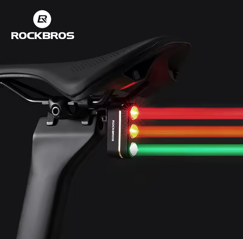 ROCKBROS Slimme Fiets Achterlicht IP64 Waterdicht Waarschuwingsachterlichten Type-C Opladen Remdetectie Achterlicht Nachtfietslamp Fietsaccessoires