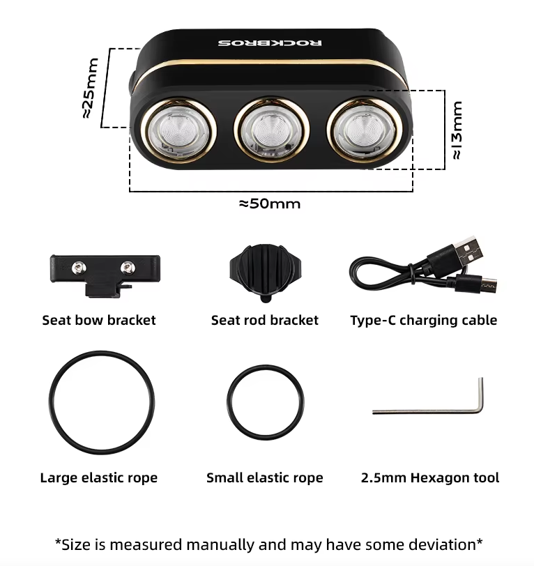 ROCKBROS Slimme Fiets Achterlicht IP64 Waterdicht Waarschuwingsachterlichten Type-C Opladen Remdetectie Achterlicht Nachtfietslamp Fietsaccessoires