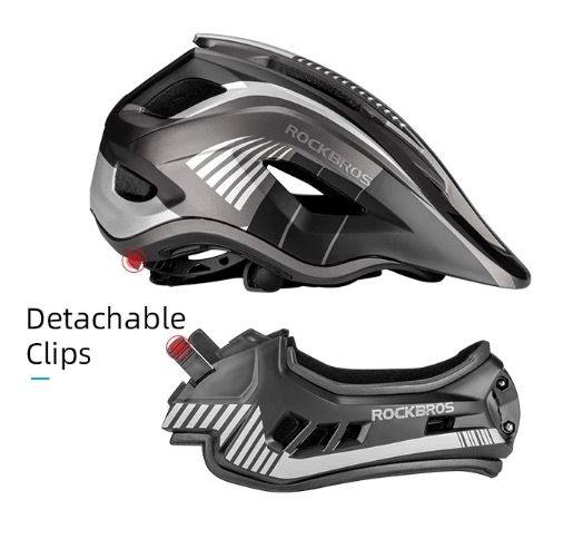 ROCKBROS kinderfietshelm afneembaar volledig gezicht integraal gegoten MTB helm voor avontuurlijke sporten