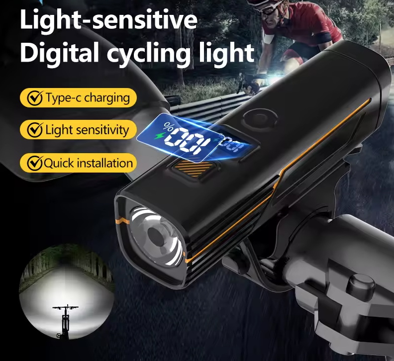 B9 Fietskoplamp Type-C Oplaadbare Koplamp MTB Wegfiets Koplamp voor Outdoor Fietsaccessoires