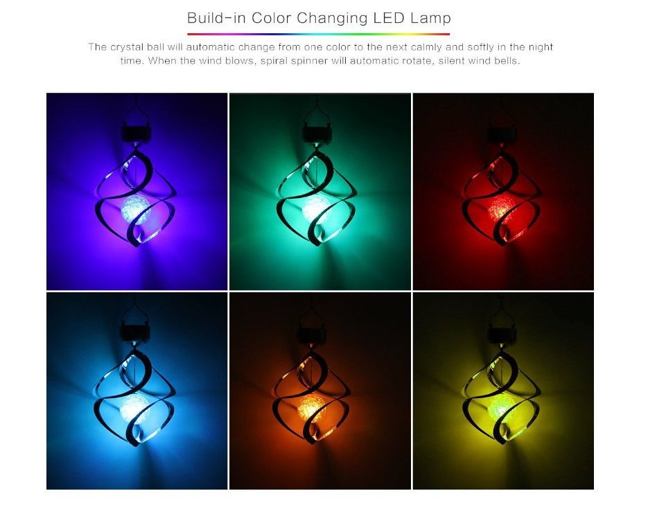 Betoverende zonnelampen, buitendecoraties, windgong met LED-kleurverandering voor tuinfeesten, duurzaam ontwerp