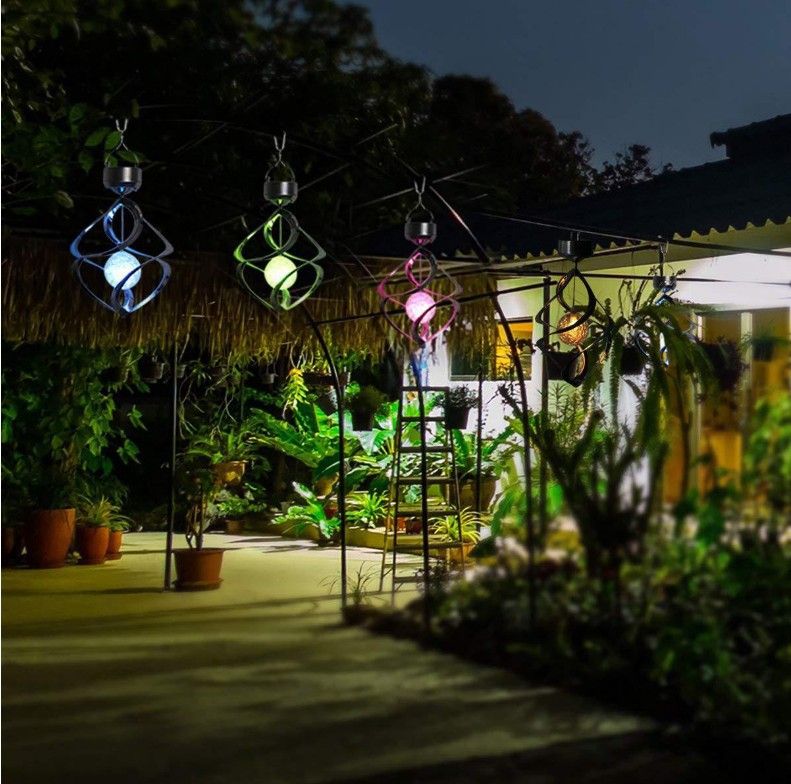 Betoverende zonnelampen, buitendecoraties, windgong met LED-kleurverandering voor tuinfeesten, duurzaam ontwerp