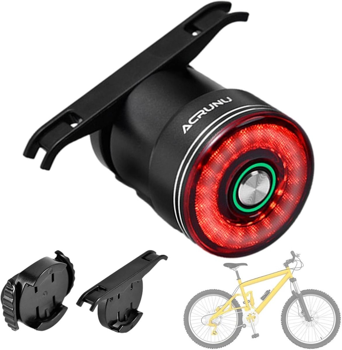 Slimme fietsachterlicht reminductie fietsachterlicht fietszadelpen zadel achterlicht waterdicht USB-oplaadbaar fietsachterlicht