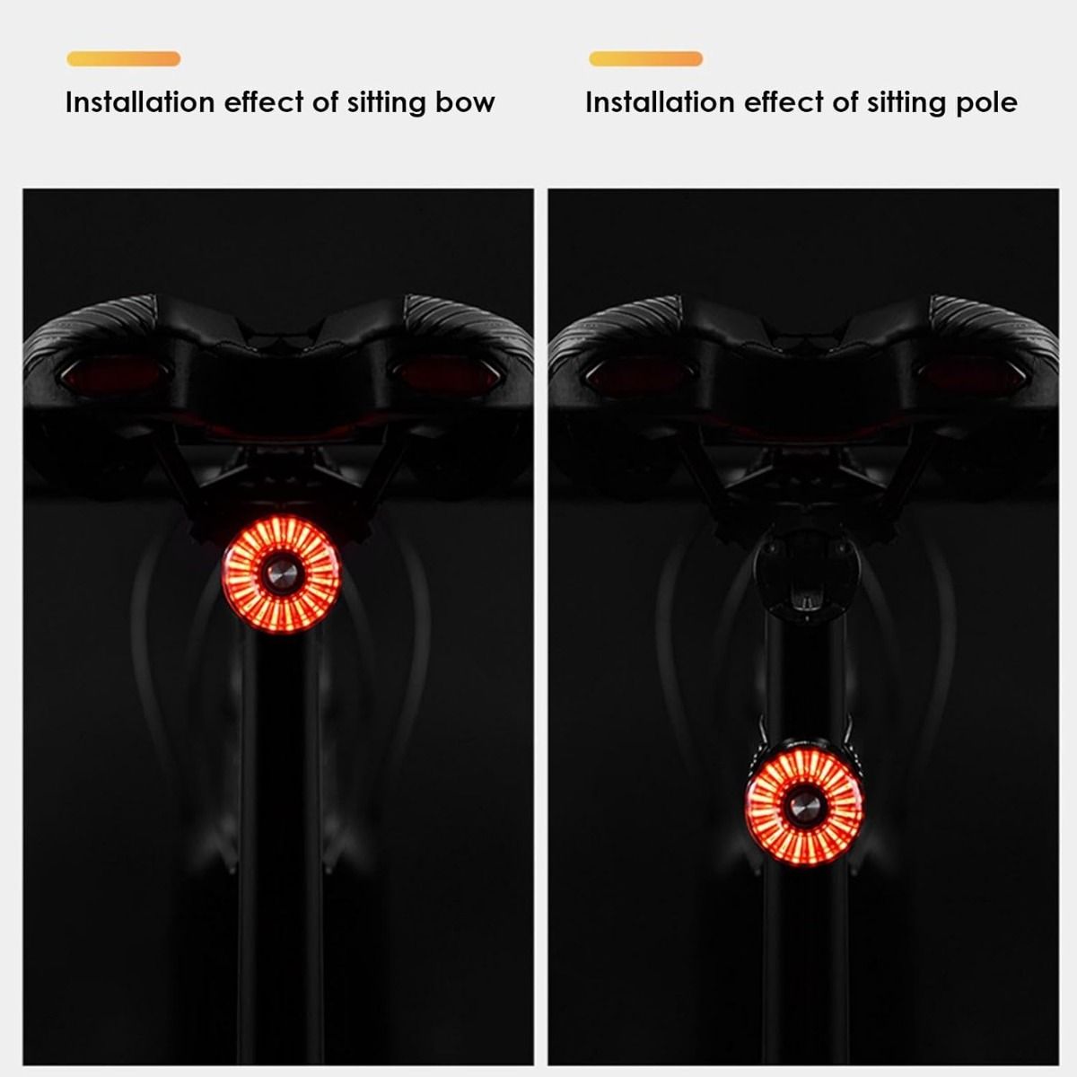Slimme fietsachterlicht reminductie fietsachterlicht fietszadelpen zadel achterlicht waterdicht USB-oplaadbaar fietsachterlicht
