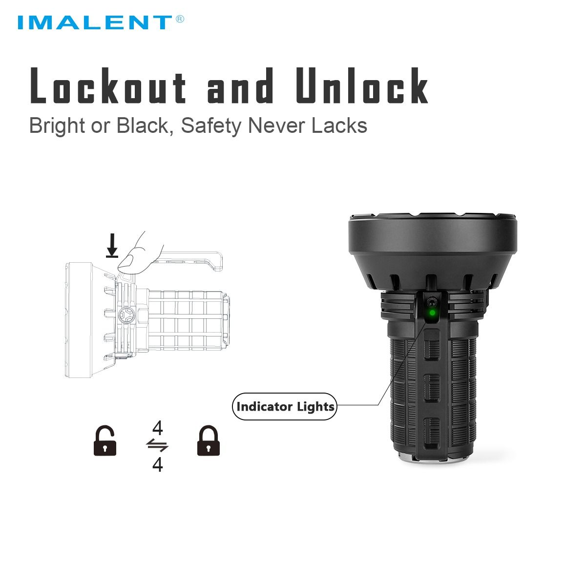 IMALENT SR16 55000 Lumen Lange Straal Zaklamp 1715 Meter LED Zaklamp