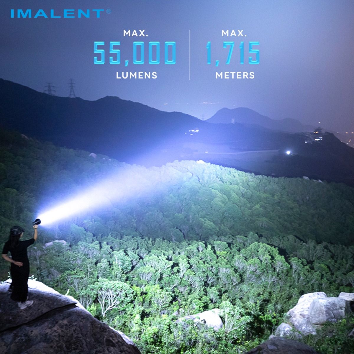 IMALENT SR16 55000 Lumen Lange Straal Zaklamp 1715 Meter LED Zaklamp