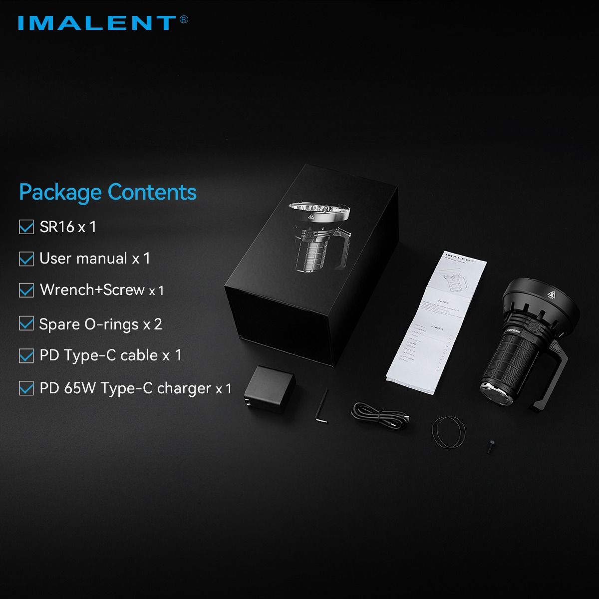IMALENT SR16 55000 Lumen Lange Straal Zaklamp 1715 Meter LED Zaklamp