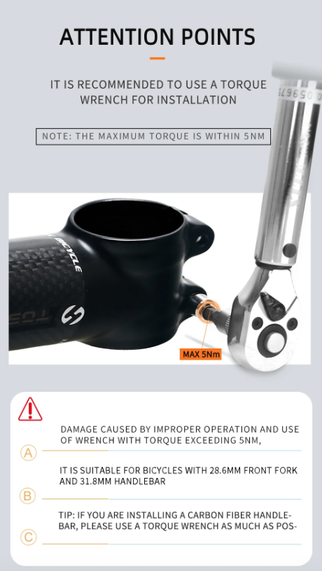 TOSEEK Fiets Stuurpen 28.6-31.8mm Aluminium Carbon Verstelbare Hoek MTB Lichtgewicht Duurzaam Fietsaccessoires