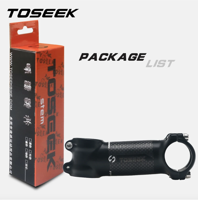 TOSEEK Fiets Stuurpen 28.6-31.8mm Aluminium Carbon Verstelbare Hoek MTB Lichtgewicht Duurzaam Fietsaccessoires