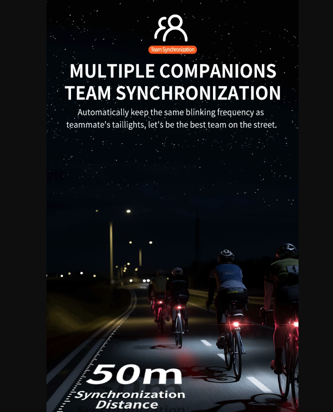 TOWILD TL03Pro LED Fiets Achterlicht Slimme Remsensor Zevenkleuren Knipperend Duurzaam Fietsaccessoire