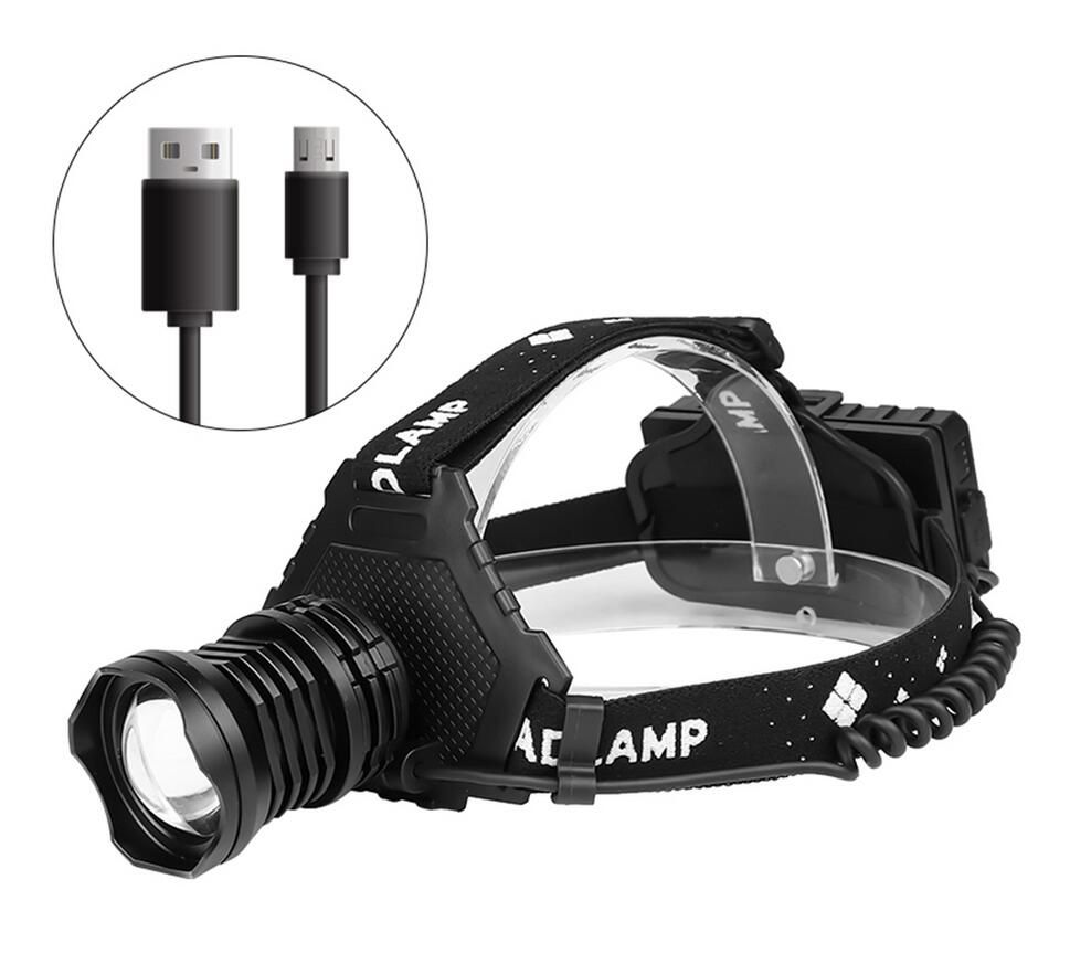 XHP70 LED Hoofdlamp 8000LM USB Oplaadbare Buitenverlichting IPX5 Waterdicht Instelbare Modi voor Kamperen en Wandelen