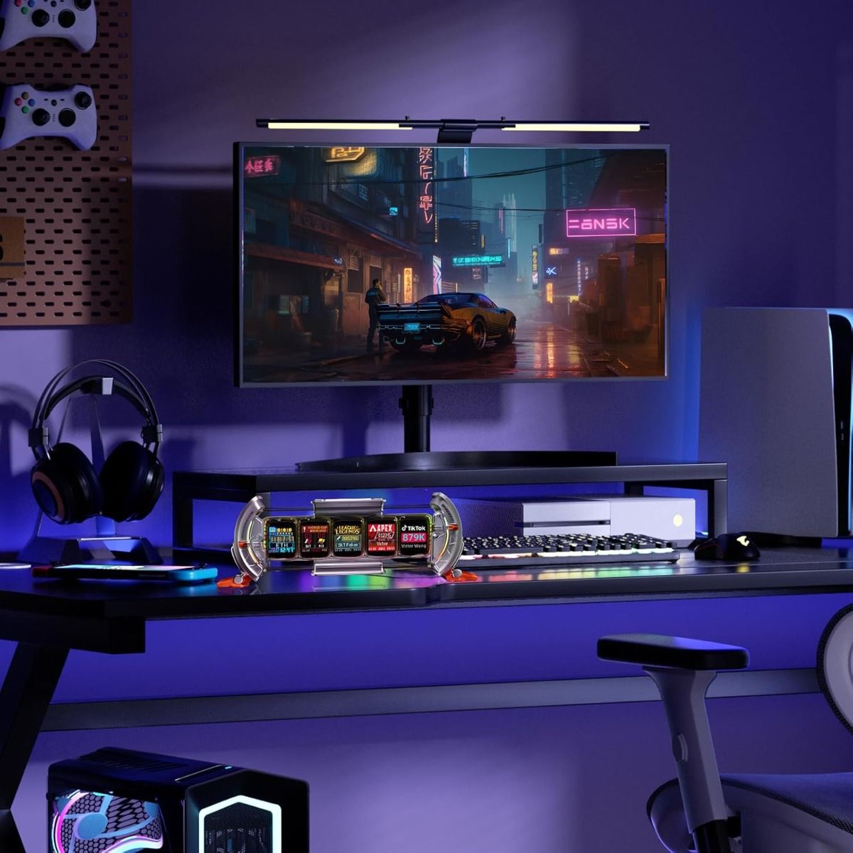 Divoom Times Gate - Cyberpunk gaming-opstelling digitale wekker, slimme app, WiFi-verbinding, RGB LED-display, gepersonaliseerd financieel & Bitcoin-dashboard, pixelkunst voor gamekamer en kantoorinrichting