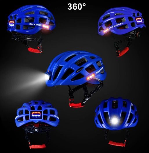 ROCKBROS lichte fietshelm ultralichte helm met geïntegreerde veiligheidsverlichting en USB-oplading fietsaccessoires