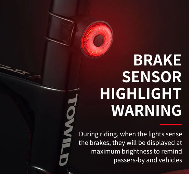 TOWILD TL03 Fiets slimme automatische remdetectie LED-achterlicht fietsaccessoires met vijf flitsmodi