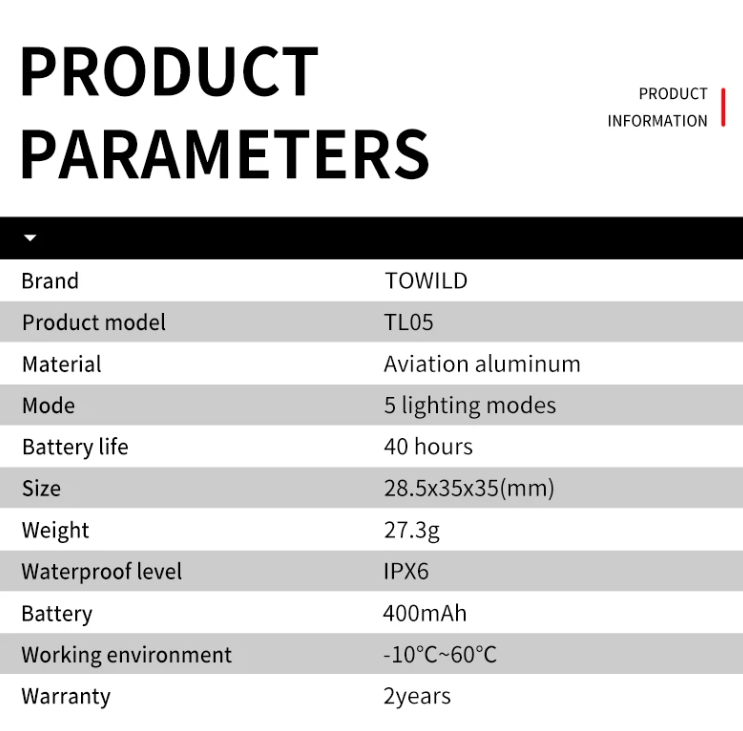 TOWILD TL05 Achterlicht Slimme Automatische Remdetectie IPX6 Waterdicht Fietsveiligheidslicht met 100 Uur Batterij