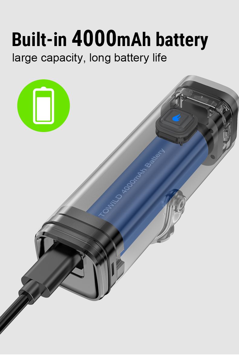 TOWILD CL1200 1200LM Fietslamp USB-oplaadbare voorlamp met draadloze afstandsbediening voor veilig fietsen in het donker