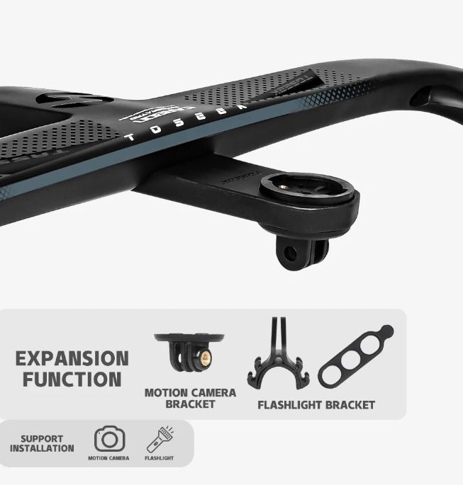 TOSEEK TR5500 racefiets stuur met volledig koolstofvezel stuurpen en geïntegreerde fietsaccessoires ultralicht