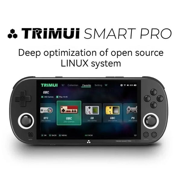 Trimui Smart Pro Vintage draagbare spelconsole met 4,96 inch HD IPS-scherm, langdurige batterij voor onderweg