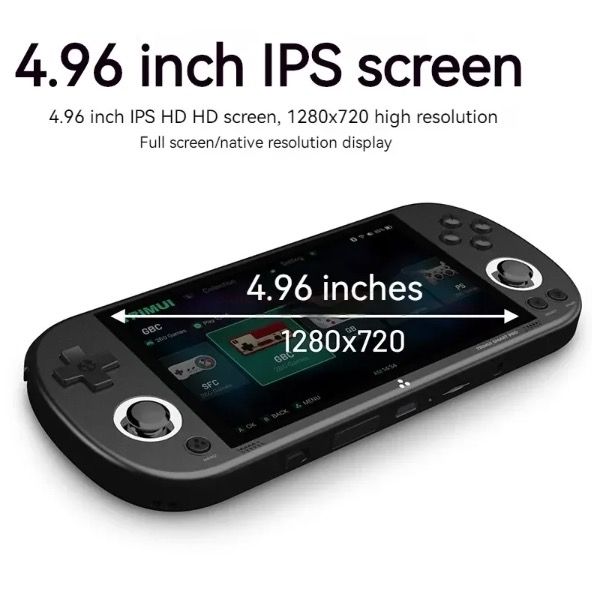 Trimui Smart Pro Vintage draagbare spelconsole met 4,96 inch HD IPS-scherm, langdurige batterij voor onderweg