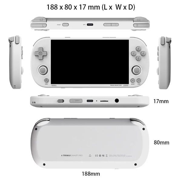 Trimui Smart Pro Vintage draagbare spelconsole met 4,96 inch HD IPS-scherm, langdurige batterij voor onderweg