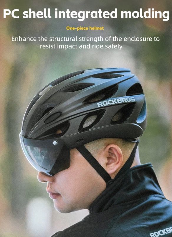 ROCKBROS Fietshelm met ultralicht ontwerp integraal gevormd EPS ademend comfort en schokbestendigheid MTB