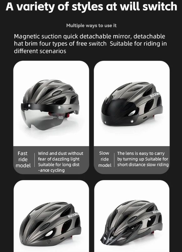 ROCKBROS Fietshelm met ultralicht ontwerp integraal gevormd EPS ademend comfort en schokbestendigheid MTB