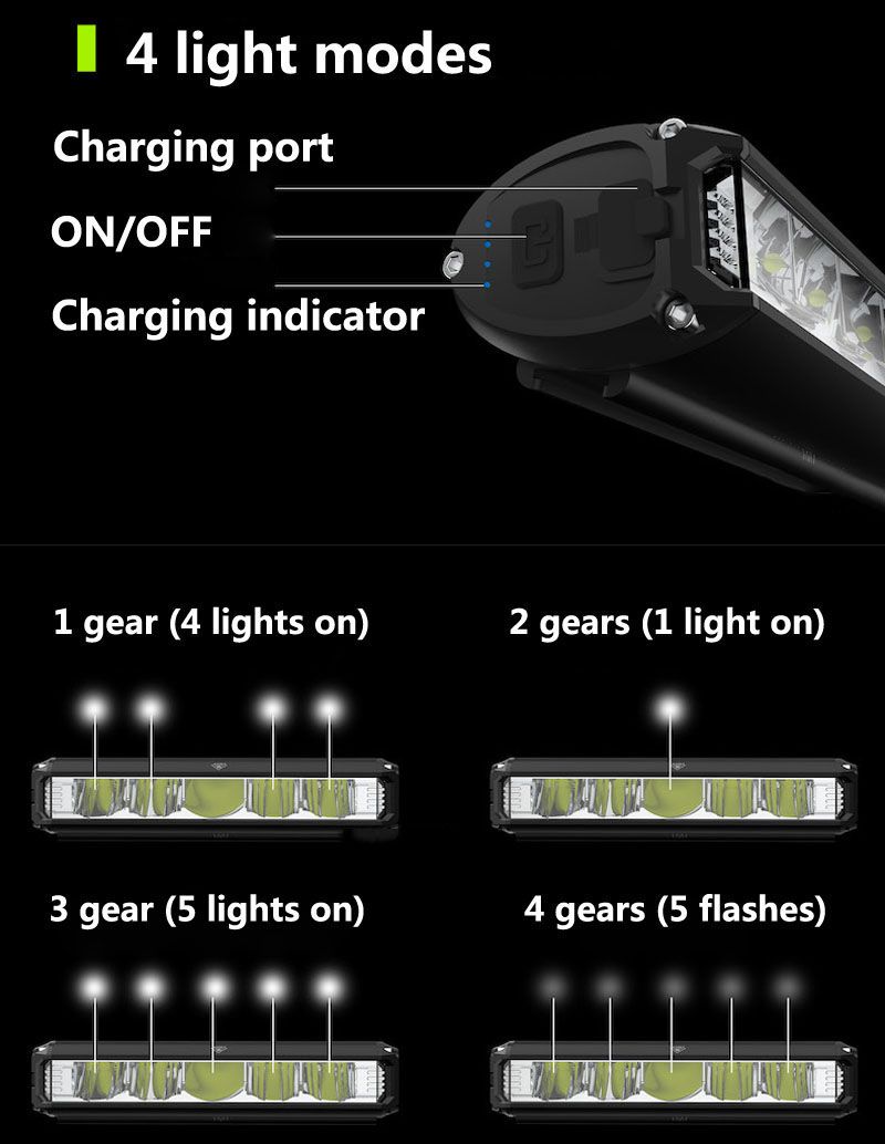 LED fietslamp voor 5200 lumen USB-oplaadbaar waterdicht zaklamp duurzaam MTB fietsveiligheidsuitrusting