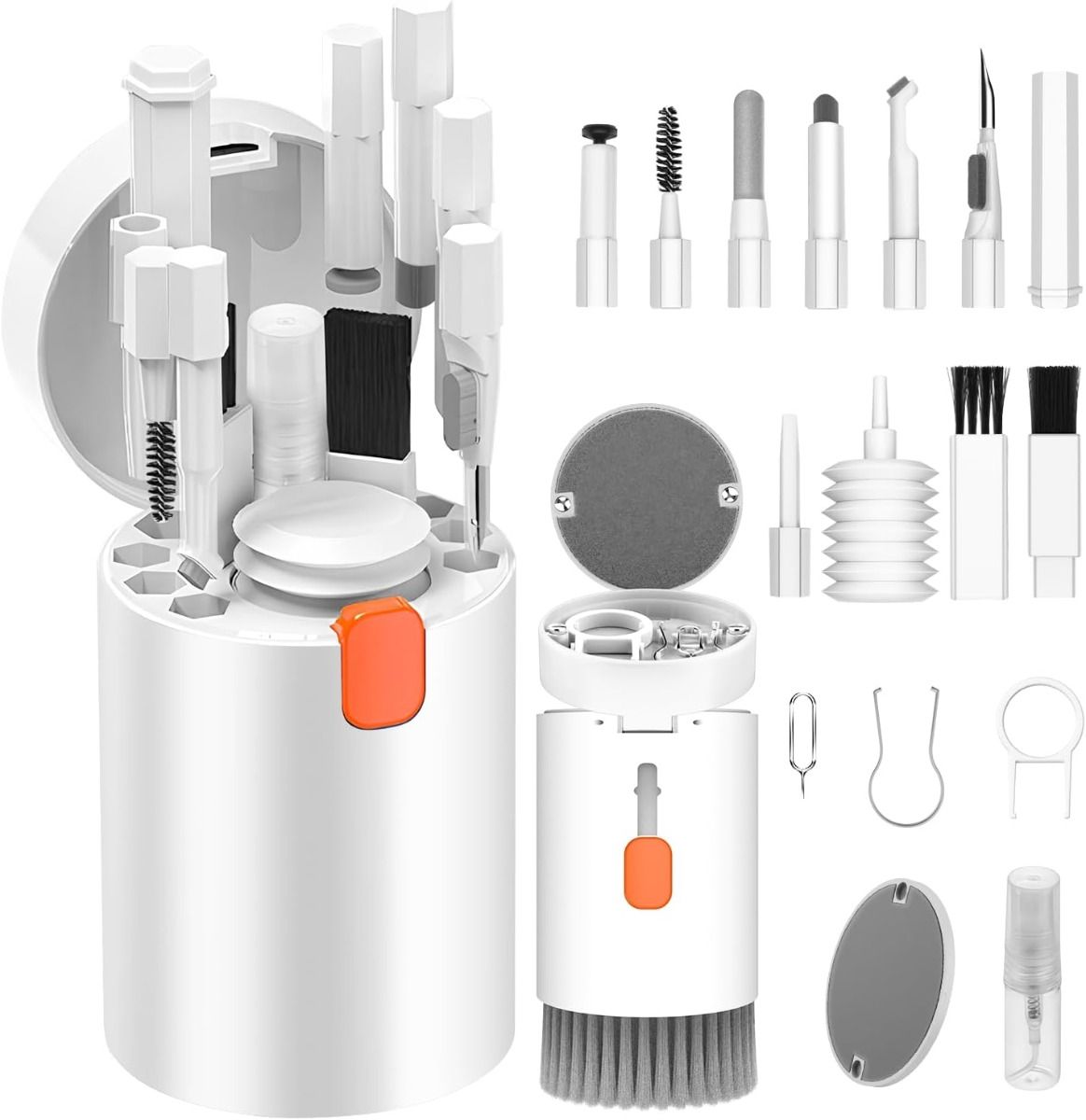 20-in-1 Multifunctionele Reinigingsset voor Elektronische Apparaten, Toetsenbordreinigingsborstel, Oortelefoonreinigingsset voor AirPods, Multitool voor het Reinigen van Laptop, Oortelefoons, Camera, Mobiele Telefoons