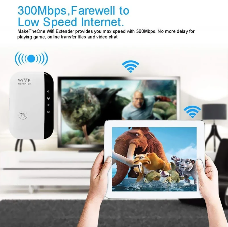 Wifi Repeater Draadloze Signaalversterker Uitgebreide Netwerkversterker Thuisrouter Door De Muur Slaapkamer Ontvangst Bewegend