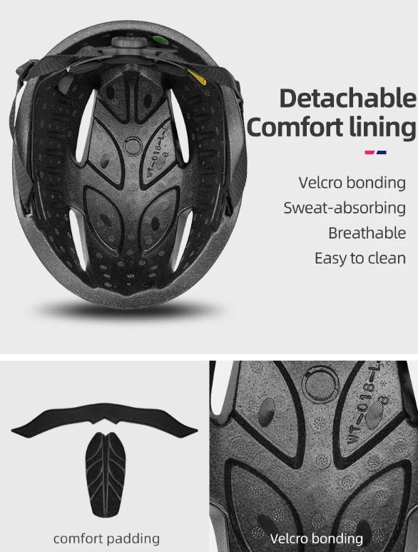 ROCKBROS fietshelm met geïntegreerd LED-licht en ultralicht ontwerp voor zichtbaarheid en comfort fietsveiligheid