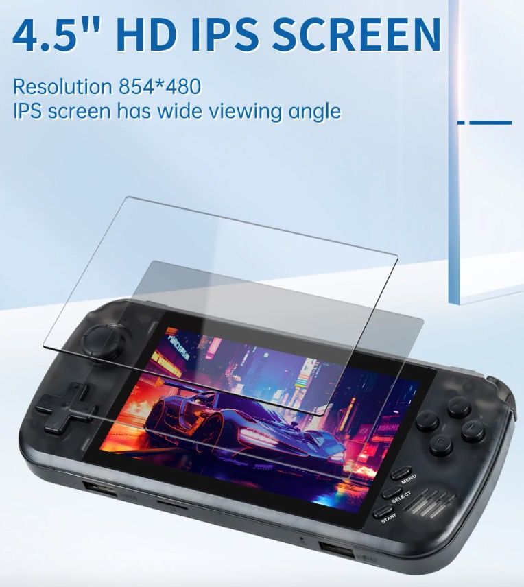 POWKIDDY X39pro Draagbare Videogameconsole 4.3 inch IPS Retro Gaming met PS1-ondersteuning en HD-uitvoer