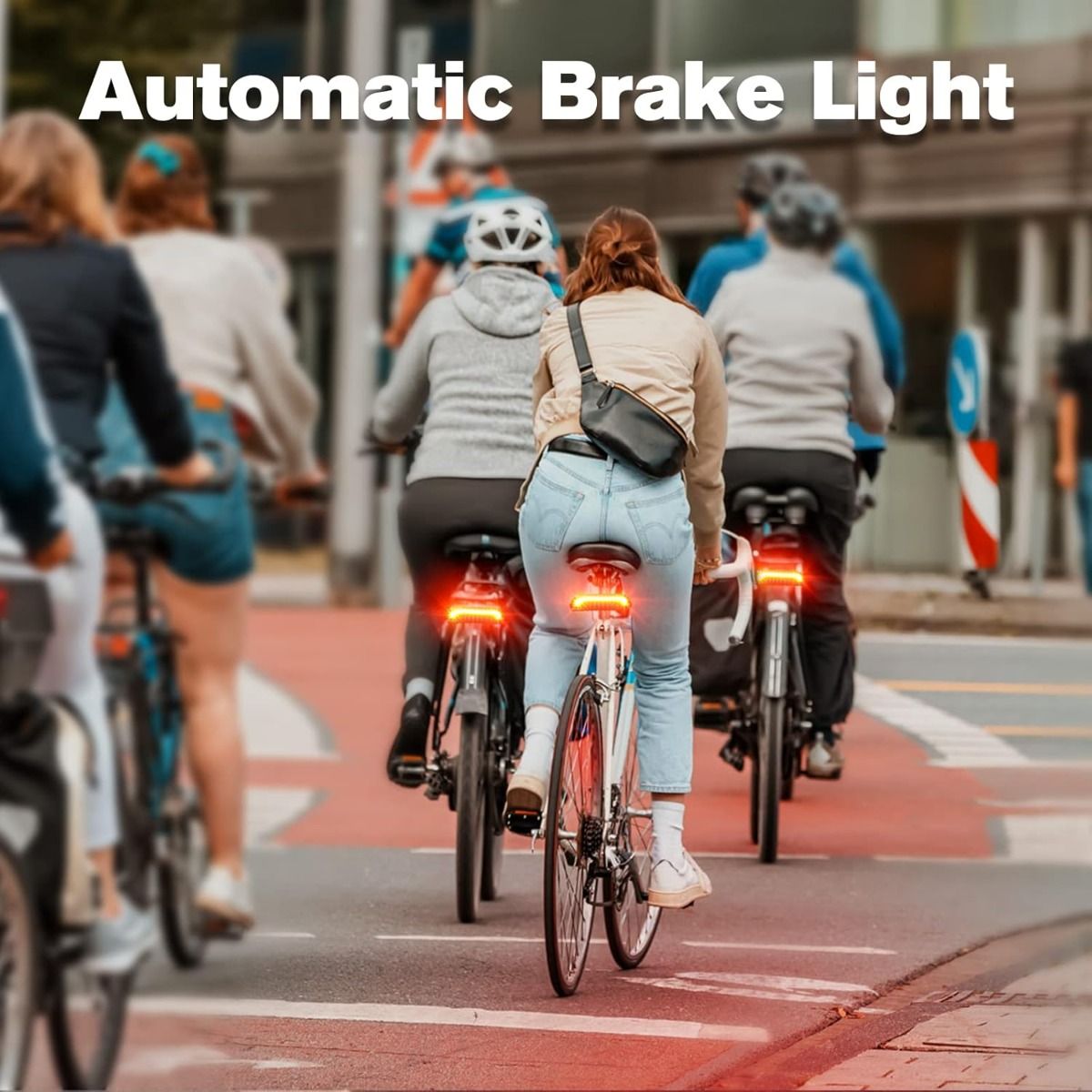 Meilan X5 Slimme Fiets Achterlicht met Richtingaanwijzers en Automatisch Remlicht Draadloze Afstandsbediening Fiets Achterlicht USB Oplaadbaar Veiligheidswaarschuwingsfietslicht