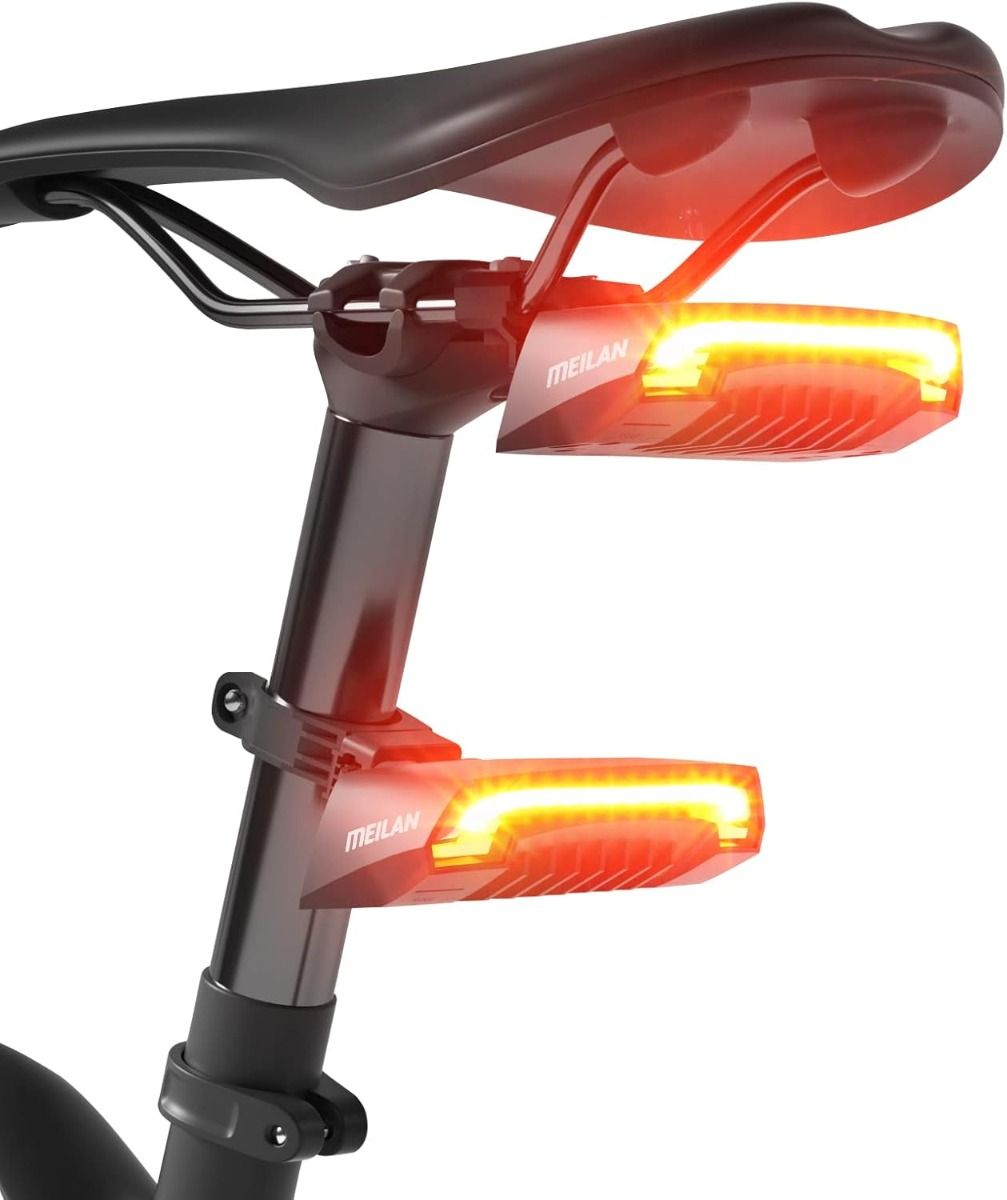 Meilan X5 Slimme Fiets Achterlicht met Richtingaanwijzers en Automatisch Remlicht Draadloze Afstandsbediening Fiets Achterlicht USB Oplaadbaar Veiligheidswaarschuwingsfietslicht