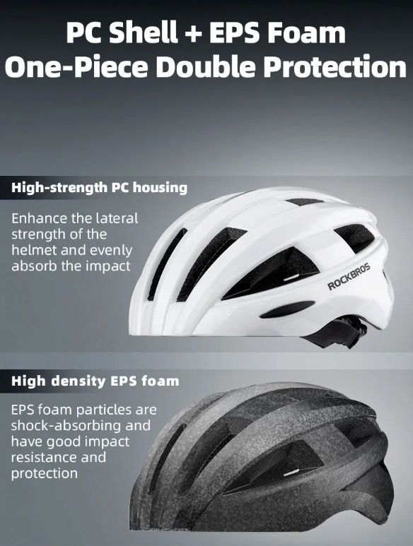 ROCKBROS Fietshelm met LED-achterlicht Ultralicht en Waterafstotend MTB en Racefietshelm Fietsveiligheid